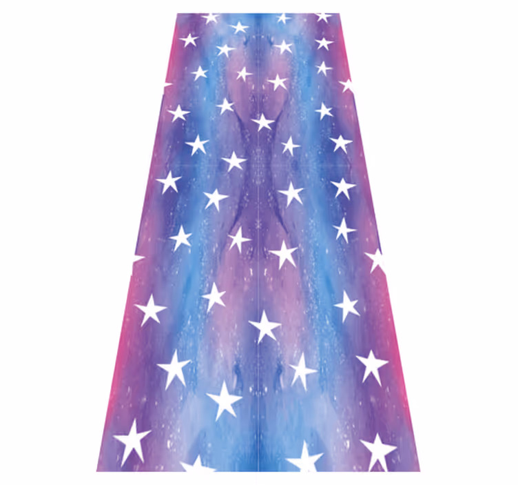 Covor vinil dormitor textură cosmos mov cu stele - TenStickers