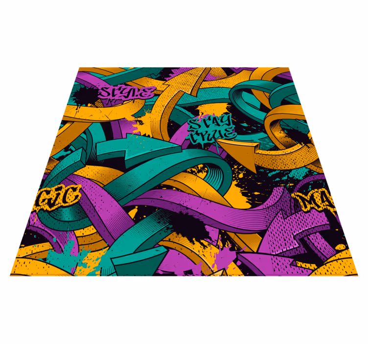 Covor vinil dormitor perete graffiti realist - TenStickers
