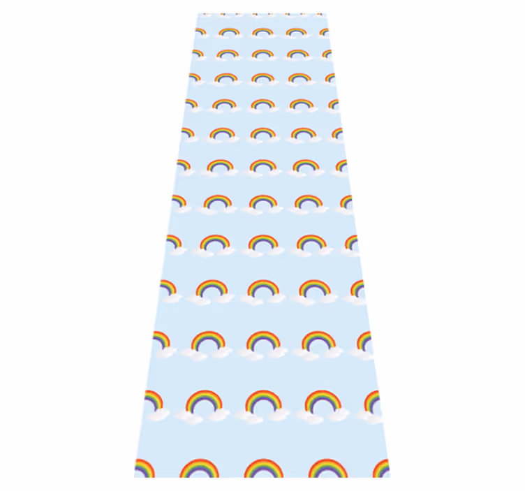 Covor vinil dormitor curcubeu colorat și nori - TenStickers