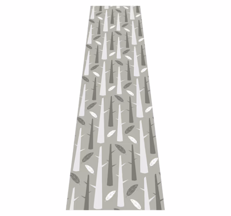 Covor vinil dormitor ramuri gri stil nordic - TenStickers