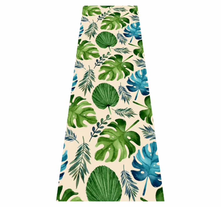 Covor vinil dormitor model frunze verzi tropicale - TenStickers