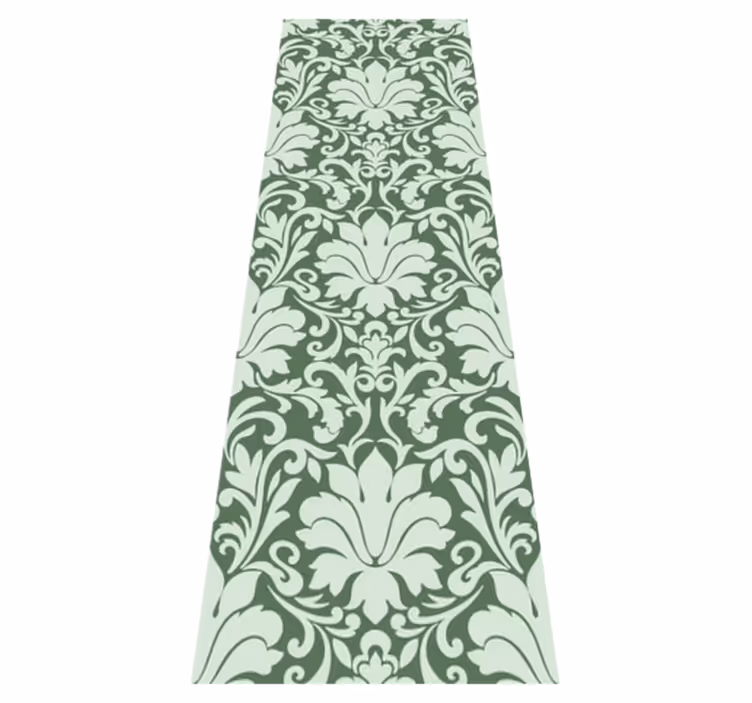 Covor vinil dormitor verde smarald ornamental - TenStickers