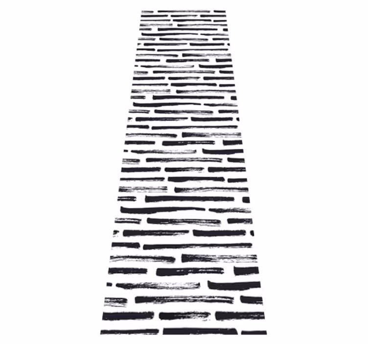 Covor vinil dormitor linii negre vintage pe alb - TenStickers