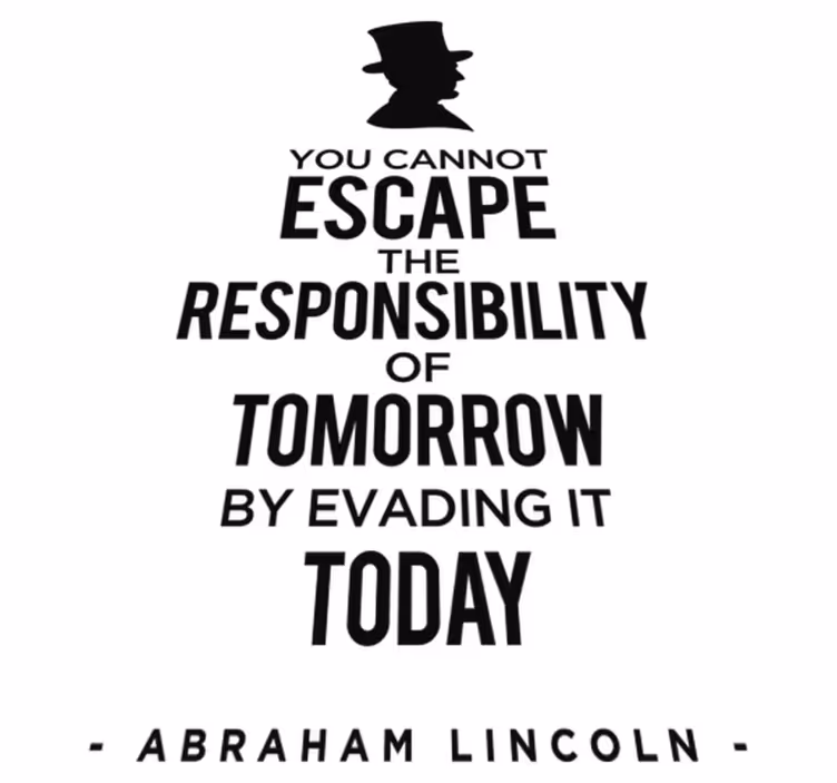 Covor vinil dormitor responsabilitatea lui abraham lincoln - TenStickers