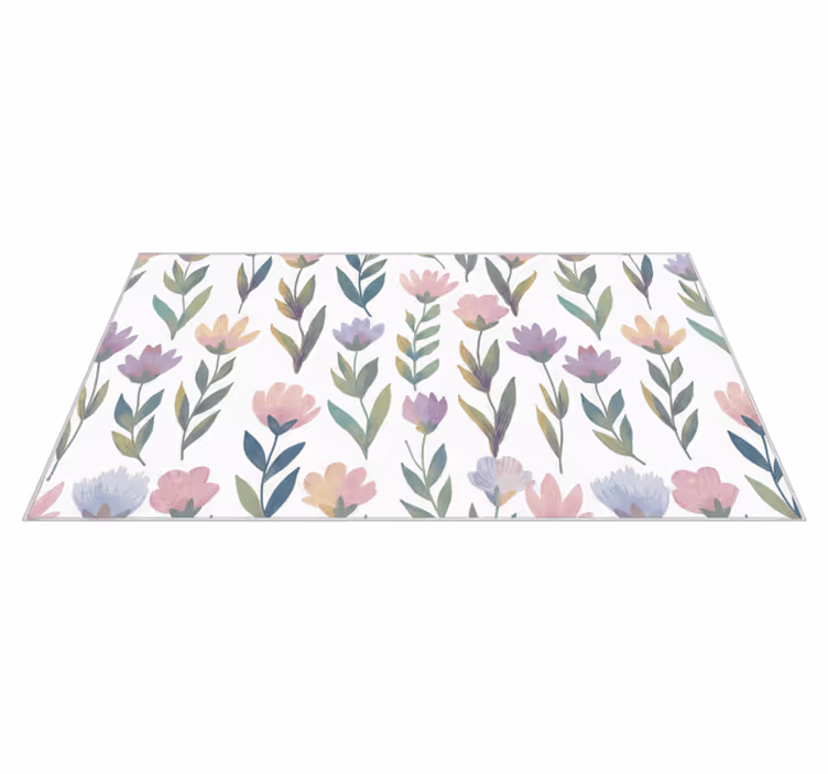 Covor vinil dormitor autocolant flori stil nordic - TenStickers
