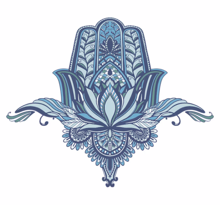 Covor vinil dormitor mână hamsa albastră - TenStickers