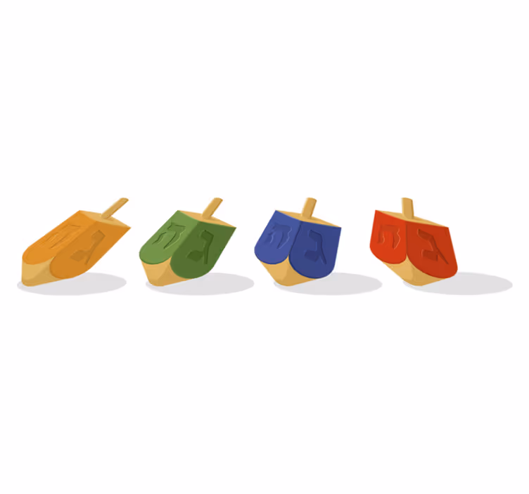 Covor vinil dormitor cu motiv dreidel - TenStickers