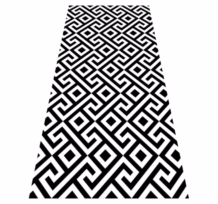 Covor de vinil scandinav cu model geometric alb-negru - TenStickers