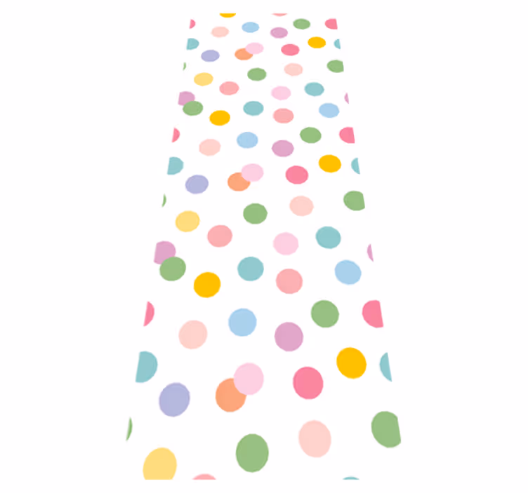 Covor de vinil scandinav cu puncte colorate pe alb - TenStickers