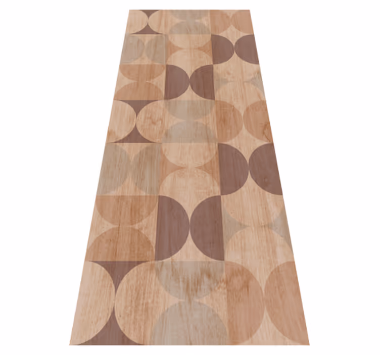Covor de vinil scandinav cu model geometric din lemn maro - TenStickers
