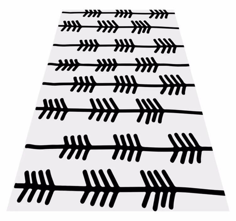 Covor de vinil scandinav săgeți abstracte negre pe alb - TenStickers