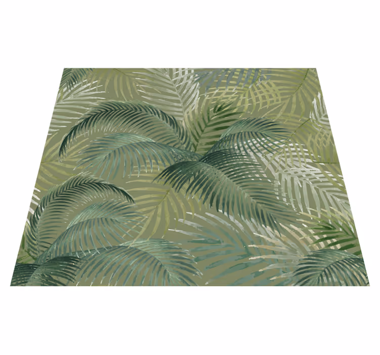 Covor vinil cu aspect de natura model frunze verzi - TenStickers