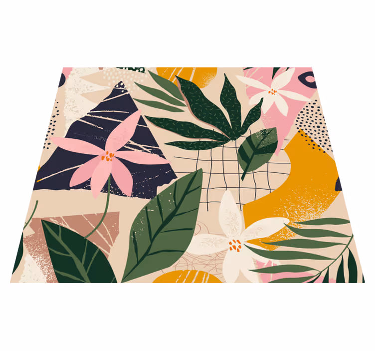 Covor vinil cu aspect de natura gradina in casa - TenStickers