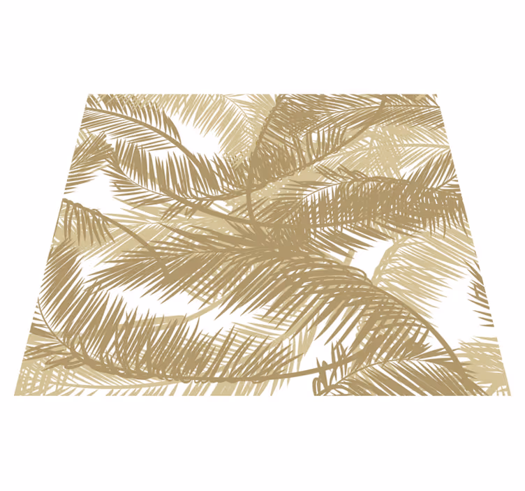 Covor vinil cu aspect de natura palmier exotic auriu - TenStickers