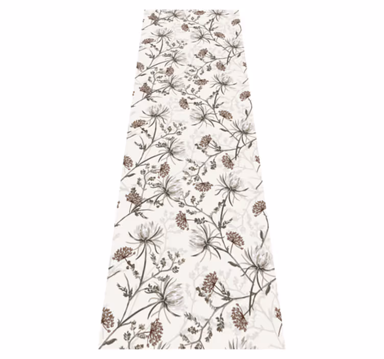 Covor vinil cu aspect de natura flori bej vintage minimalist - TenStickers
