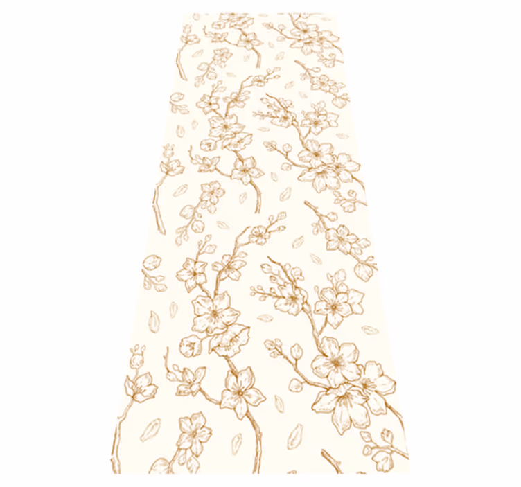Covor vinil cu aspect de natura floare crem sakura - TenStickers