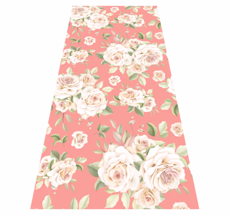 Covor vinil cu aspect de natura trandafiri roz vintage - TenStickers