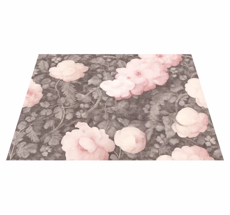 Covor vinil cu aspect de natura flori de in vintage - TenStickers