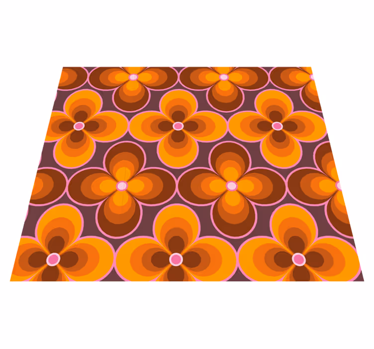 Covor de vinil epocă cu model floral retro groovy - TenStickers