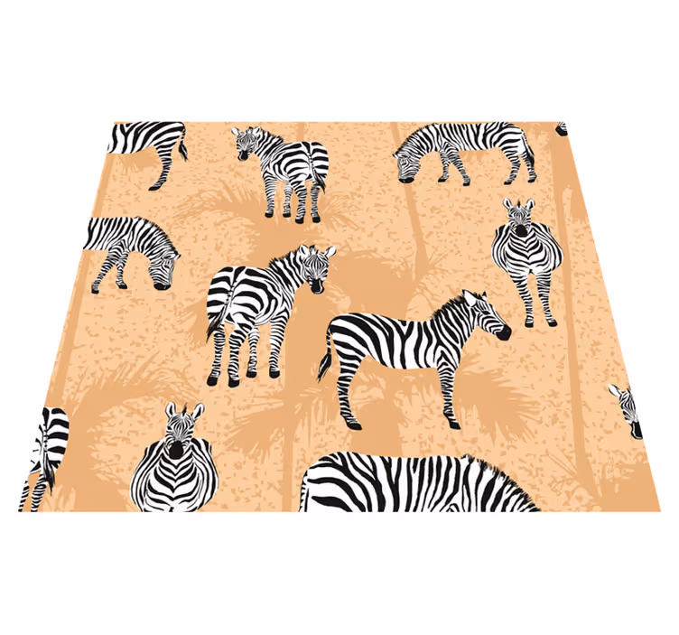 Covor vinil animal tapet zebra pentru baie - TenStickers