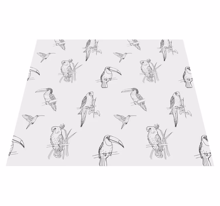 Covor vinil animal papagali și tucani - TenStickers