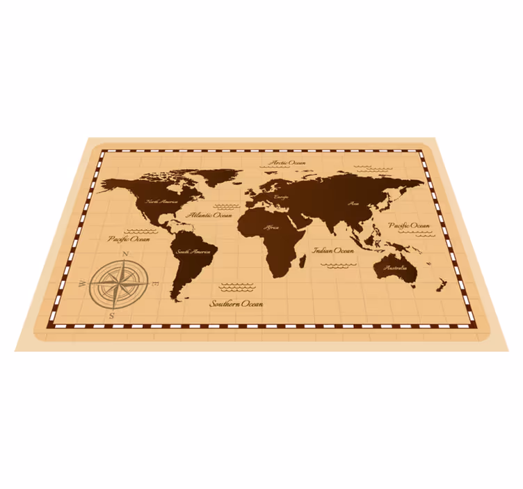Covor de vinil harta lumii atlas - TenStickers
