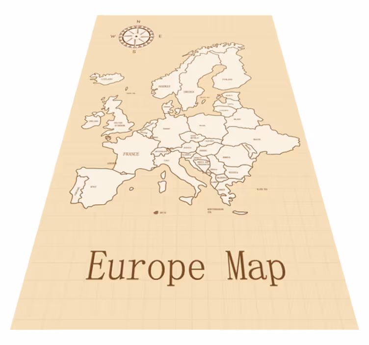 Covor de vinil harta lumii europa vintage - TenStickers