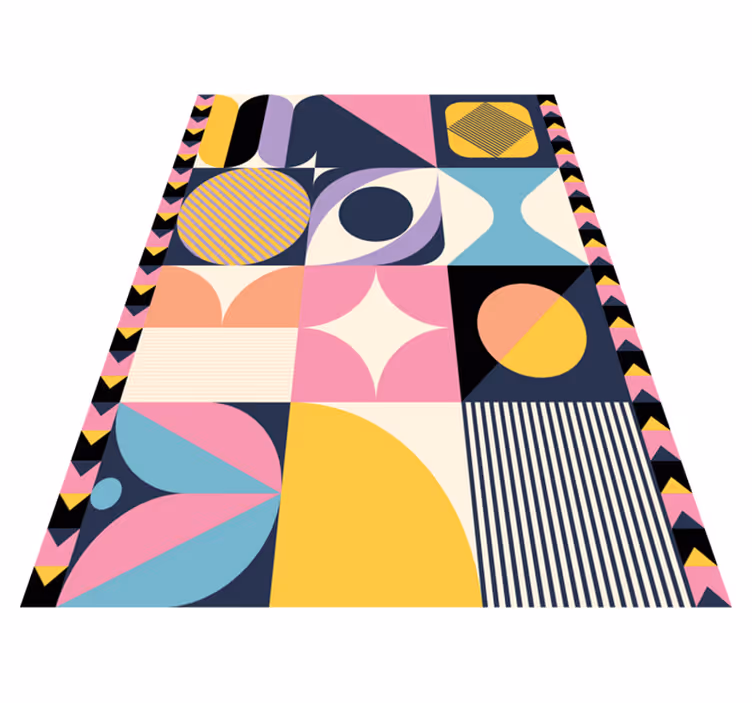 Covor vinil modern artă geometrică cu figuri multiple - TenStickers