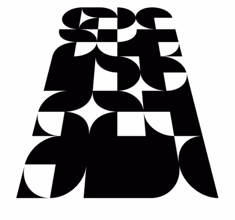 Covor vinil modern cu model geometric cerc negru - TenStickers