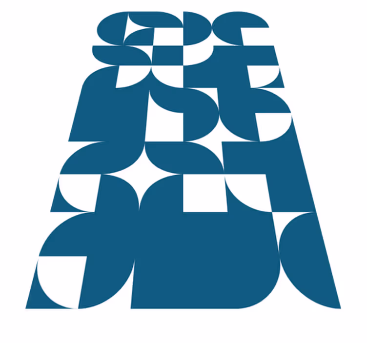 Covor vinil modern cu model geometric cercuri albastre - TenStickers
