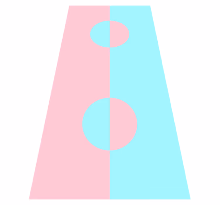 Covor vinil modern blocuri de culoare geometrice rotunde - TenStickers