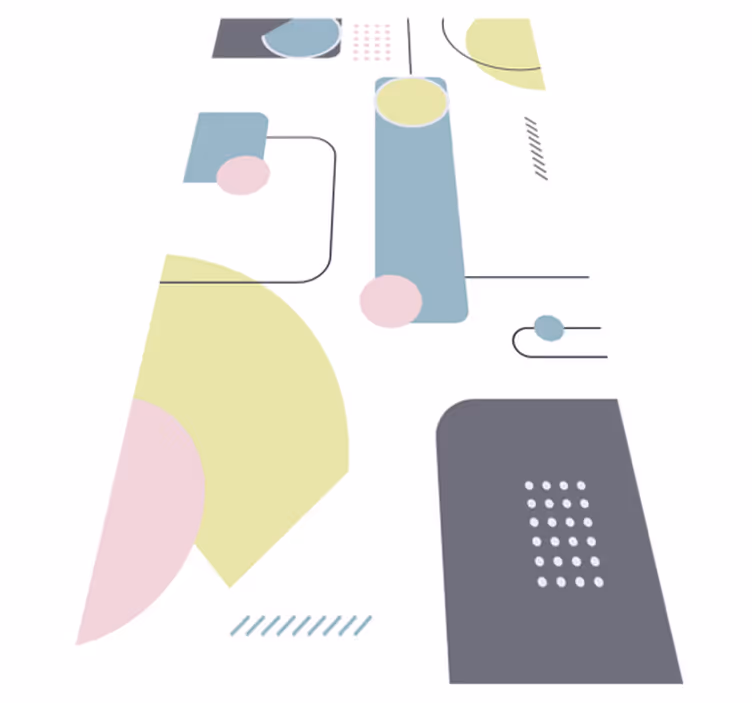 Covor vinil modern fundal geometric pastel - TenStickers