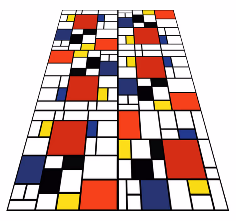 Covor vinil modern blocuri de culoare abstracte - TenStickers