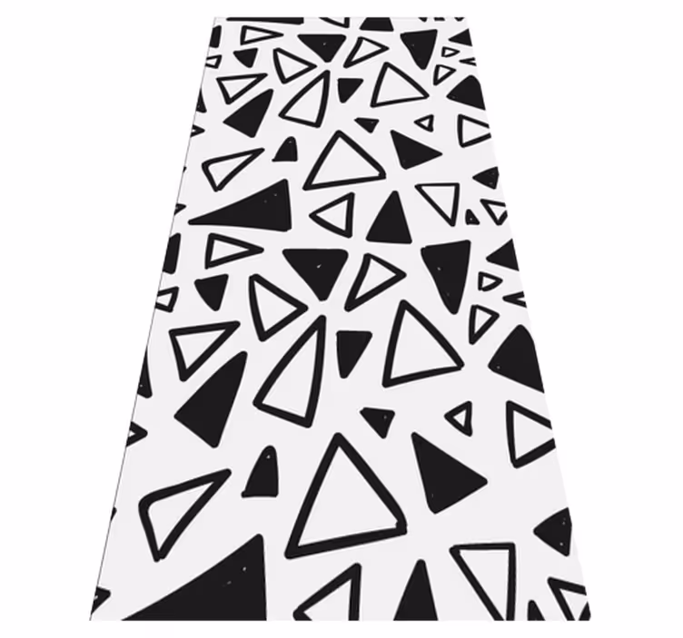 Covor de vinil texturat geometric minimalist alb-negru - TenStickers
