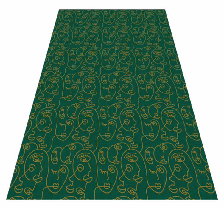 Covor de vinil texturat femei desenate abstract verde - TenStickers