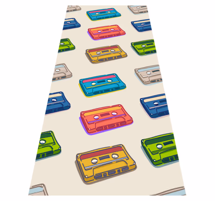 Covor de vinil epocă cu model de casetă retro multicor - TenStickers