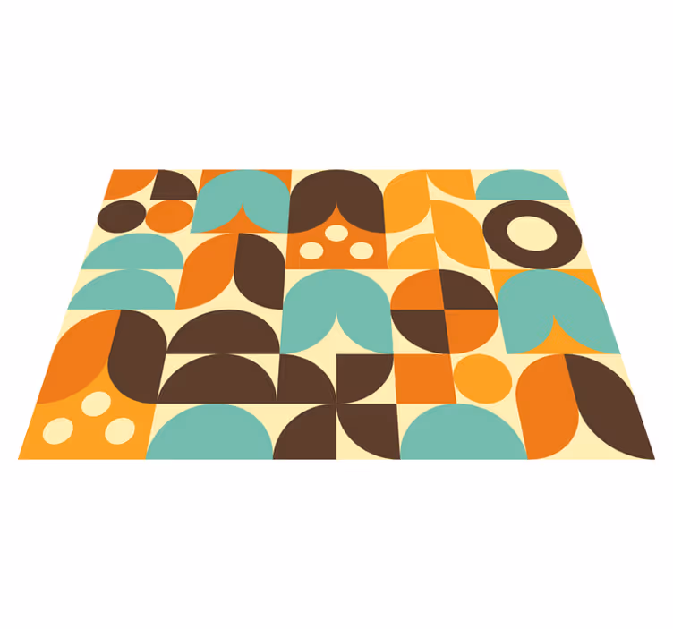 Covor de vinil epocă forme abstracte geometrice anii 70 - TenStickers