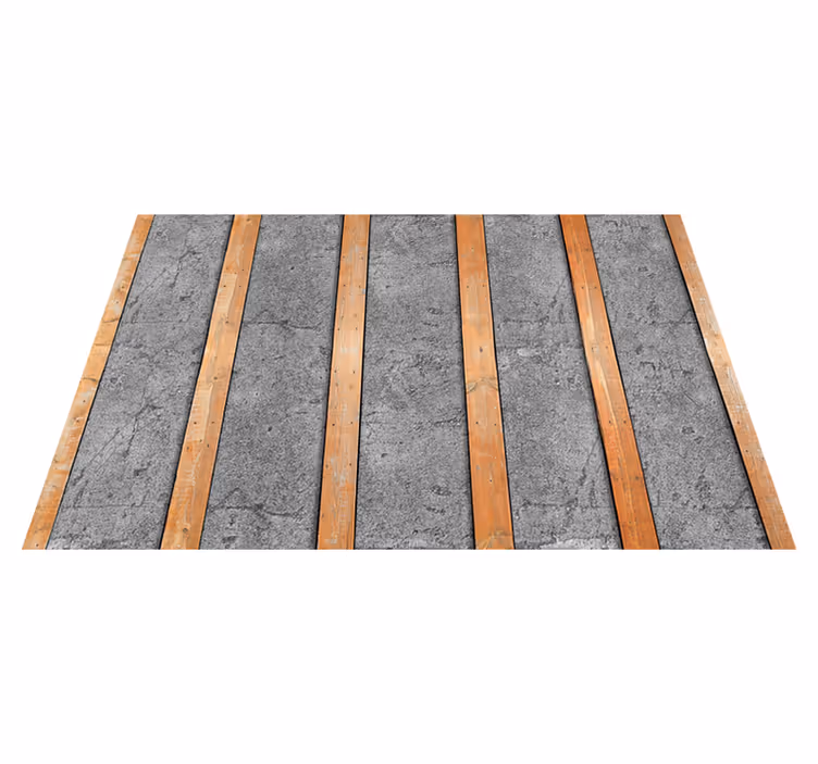 Covor de vinil texturat efect lemn pe beton - TenStickers