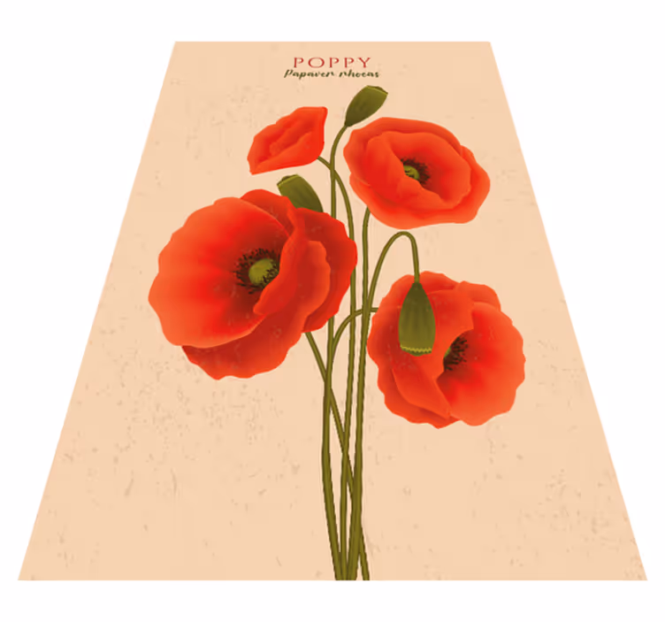 Covor vinil flori și plante maci - TenStickers