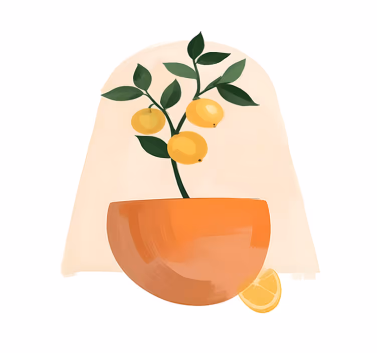 Covor vinil flori și plante pom fructifer mic - TenStickers