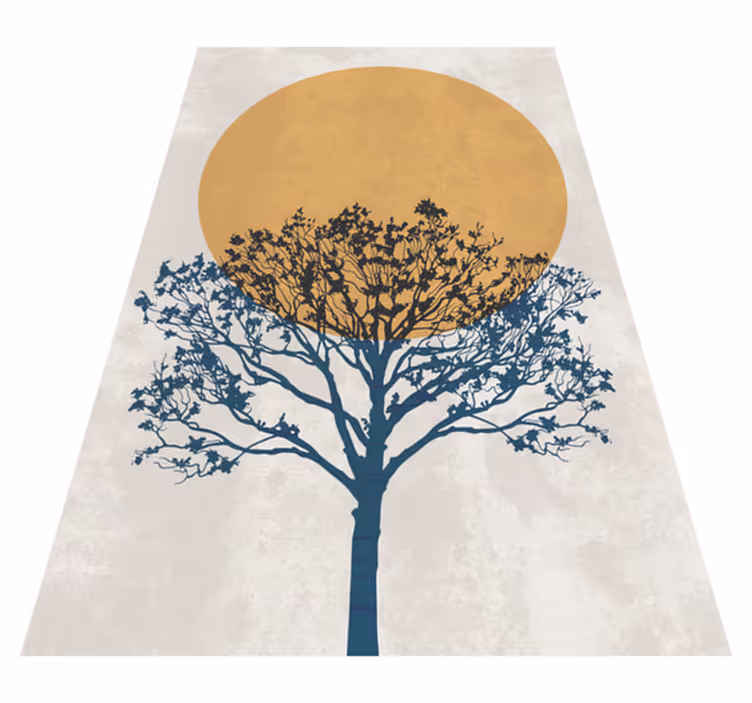 Covor vinil flori și plante copac cu răsărit - TenStickers