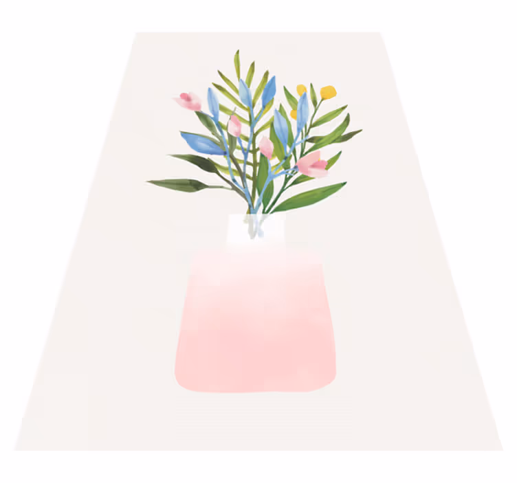 Covor vinil flori și plante flori în ghiveci - TenStickers