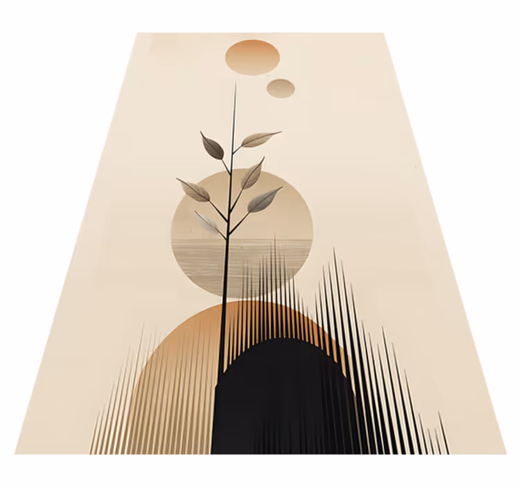 Covor vinil flori și plante stil boho abstract - TenStickers