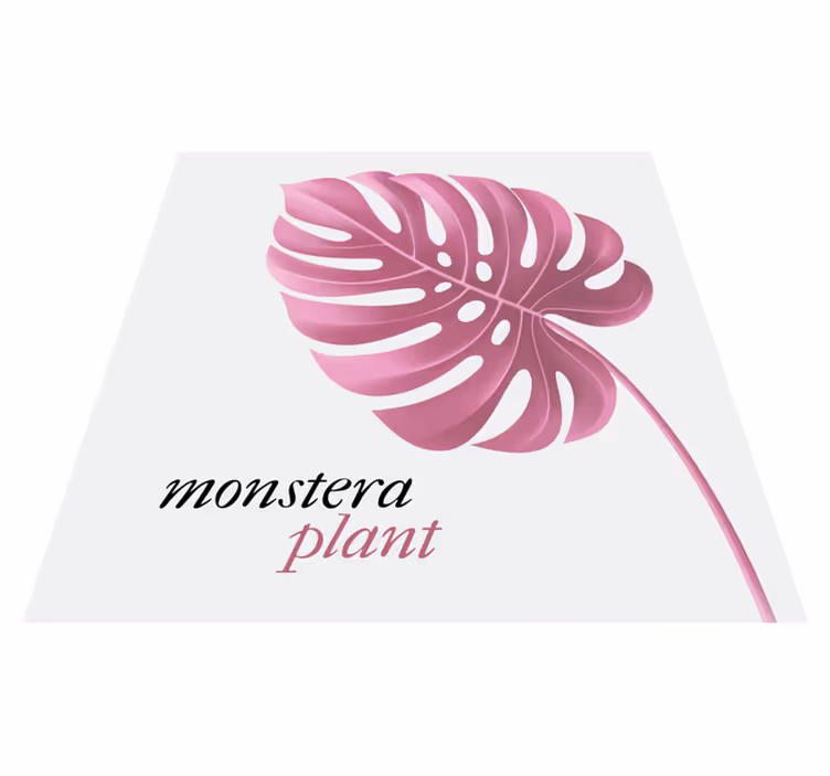 Covoare de vinil cu fraze stil monstera roz minimalist - TenStickers