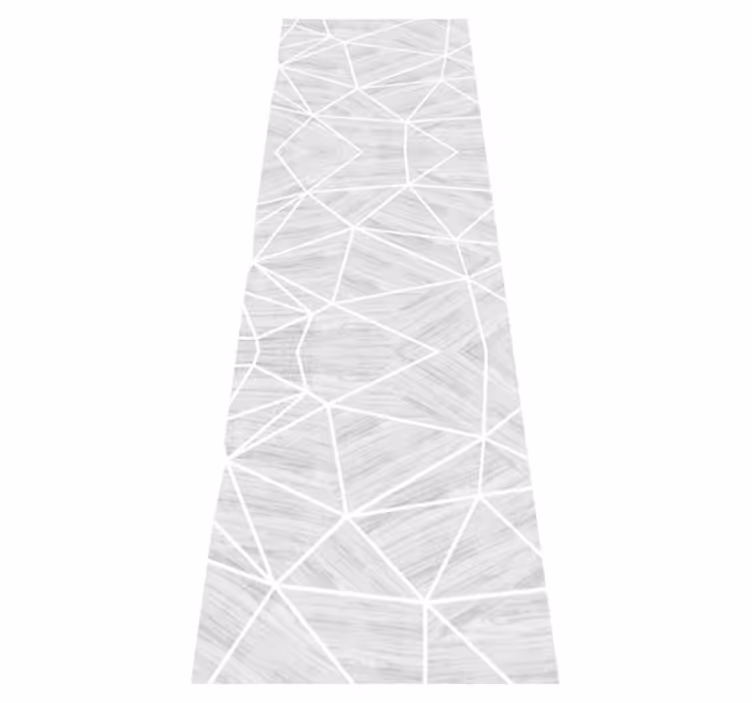 Covor de vinil texturat model geometric alb și argintiu - TenStickers