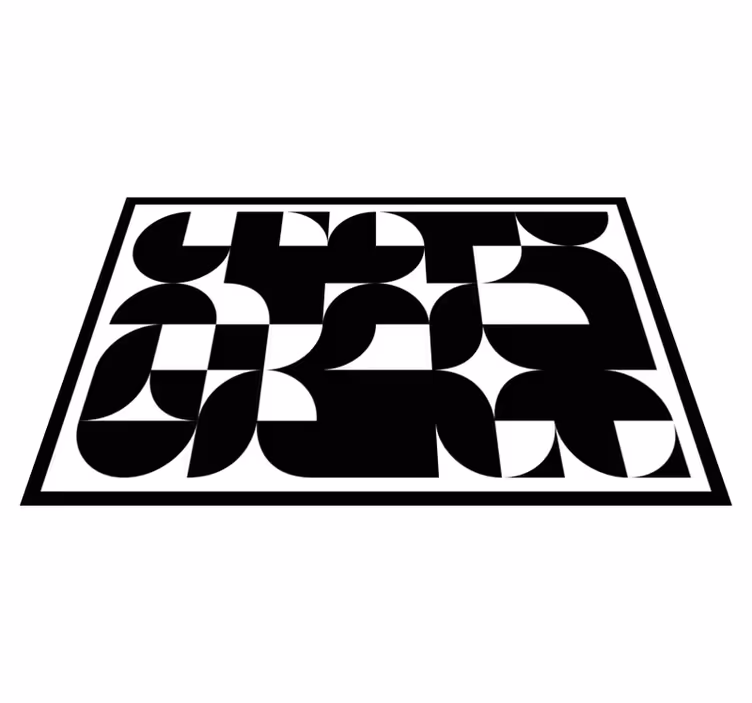 Covor de vinil geometric model artă geometrică cerc negru - TenStickers