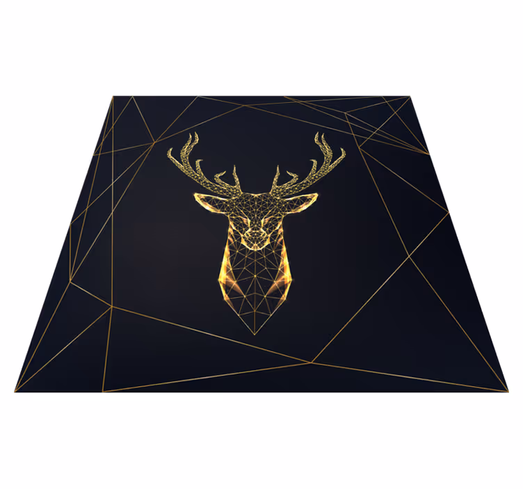 Covor de vinil geometric cerb geometric cu aur - TenStickers