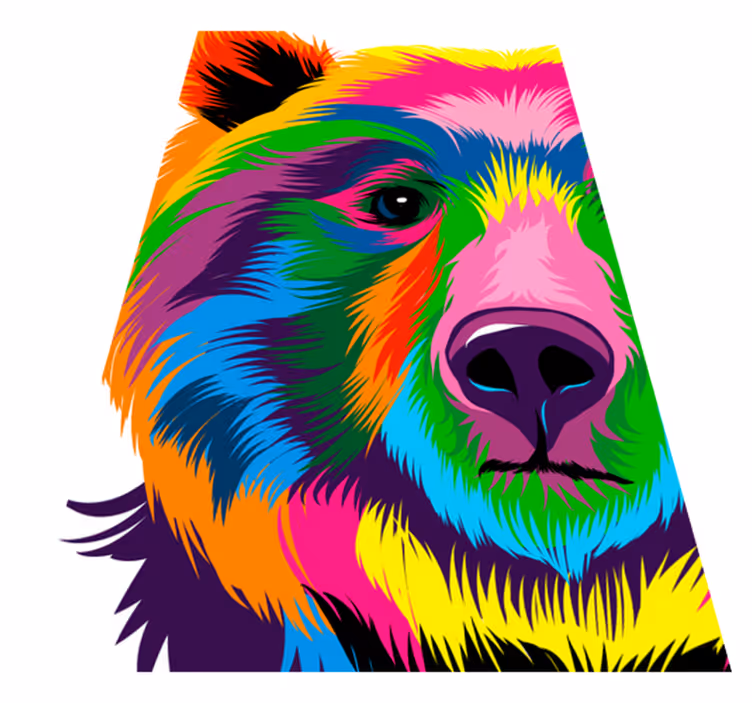 Covor de vinil geometric urs colorat - TenStickers