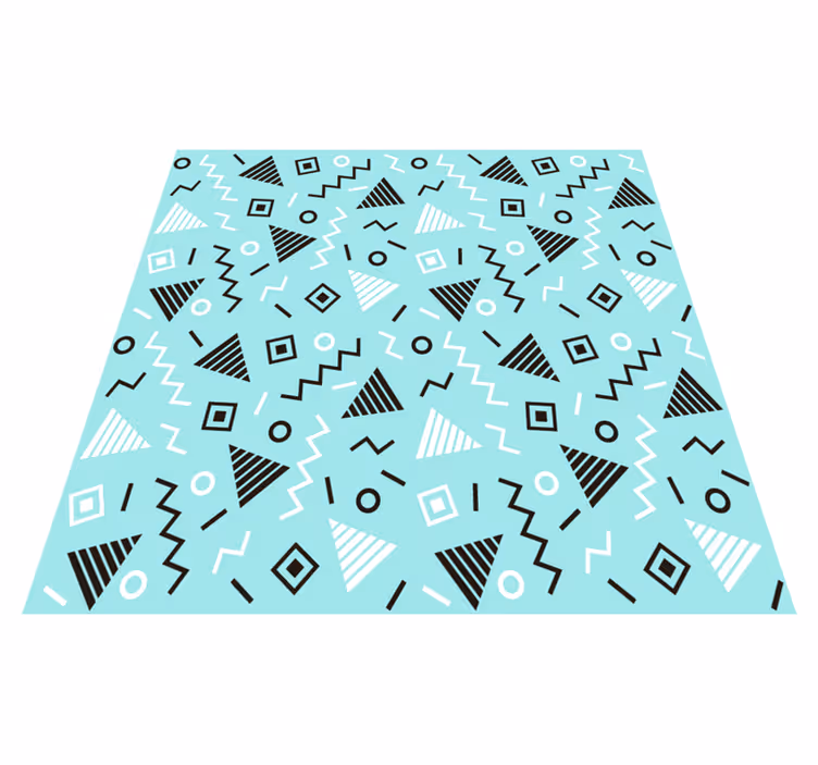 Covor de vinil geometric cu model memphis anii '80 - TenStickers