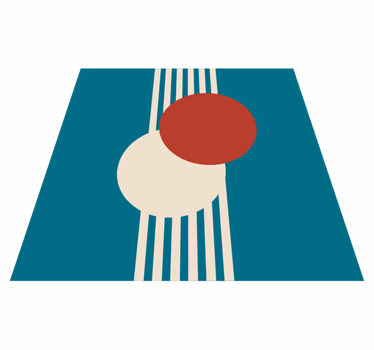 Covor de vinil geometric artă abstractă cu două cercuri - TenStickers